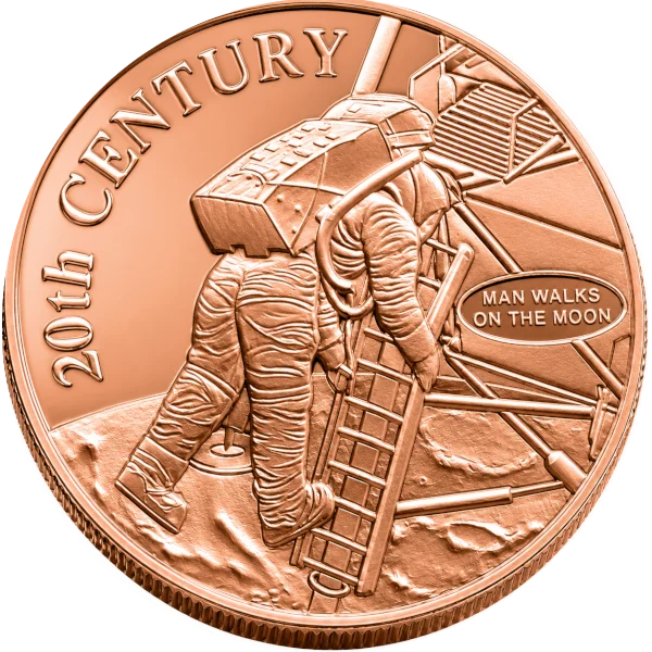 1 OZ COPPER ROUND MAN ON THE MOON — obverse