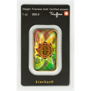 1 OZ GOLD BAR ARGOR-HERAEUS KINEBAR — obverse