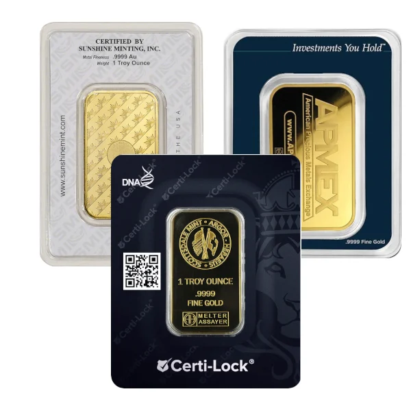 1 OZ GOLD BAR IN A CERT CARD HOLDER — reverse