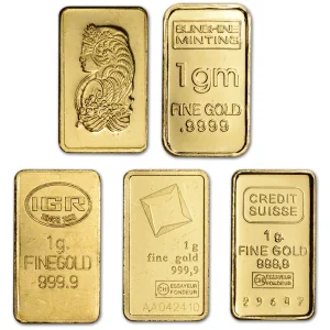 1 GRAM GOLD BAR RANDOM BRAND — obverse