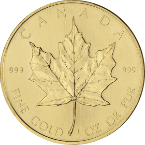1 OZ CANADIAN GOLD MAPLE LEAF — obverse