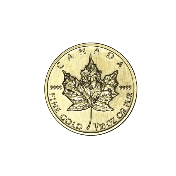 1/10 CANADIAN GOLD MAPLE LEAF (NOT SEALED) — reverse