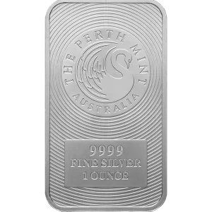1 OZ SILVER PERTH MINT KANGAROO BAR — obverse