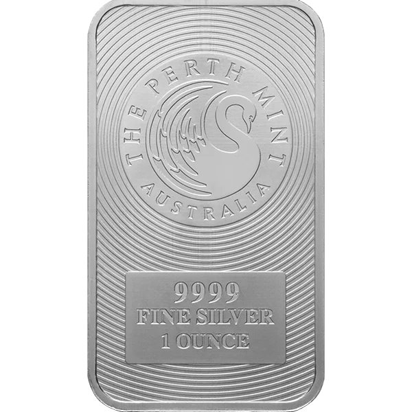 1 OZ SILVER PERTH MINT KANGAROO BAR — obverse