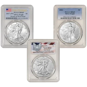1 OZ AMERICAN SILVER EAGLE PCGS MS69 YEARS OF OUR CHOICE — obverse