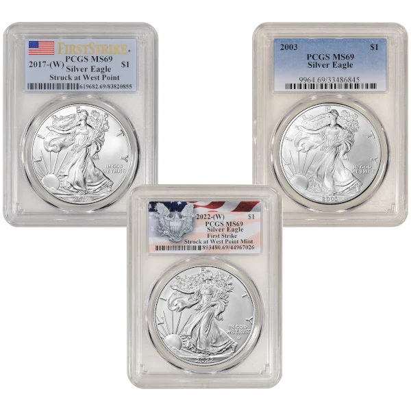 1 OZ AMERICAN SILVER EAGLE PCGS MS69 YEARS OF OUR CHOICE — obverse