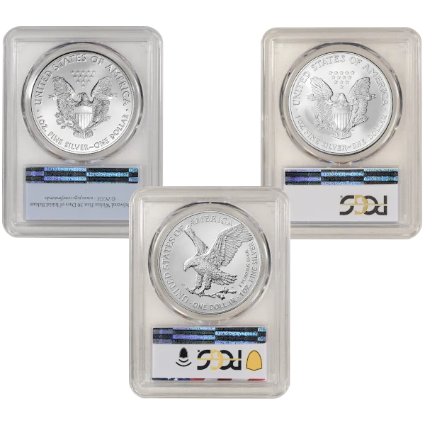 1 OZ AMERICAN SILVER EAGLE PCGS MS69 YEARS OF OUR CHOICE — reverse