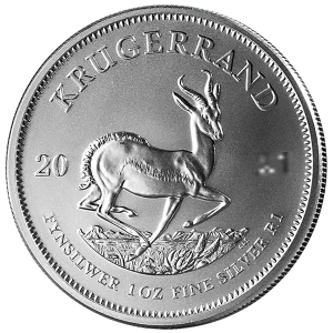1 OZ SOUTH AFRICAN SILVER KRUGERRAND — obverse