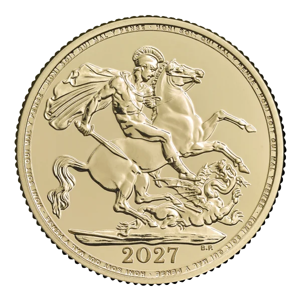 2027 ENGLISH GOLD SOVEREIGN KING CHARLES — reverse