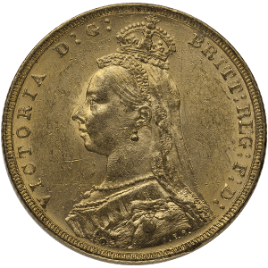 ENGLISH GOLD SOVEREIGN QUEEN JUBILEE HEAD — obverse
