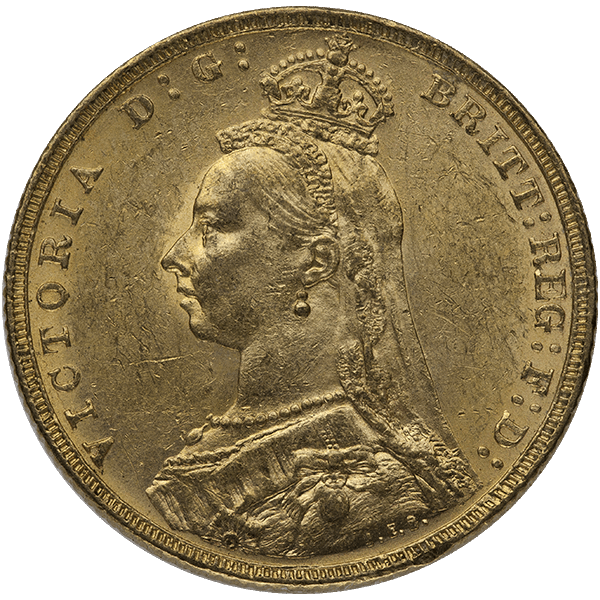 ENGLISH GOLD SOVEREIGN QUEEN JUBILEE HEAD — obverse