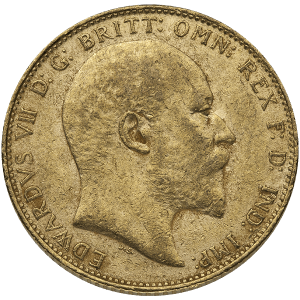 ENGLISH GOLD SOVEREIGN KING EDWARD VII — obverse