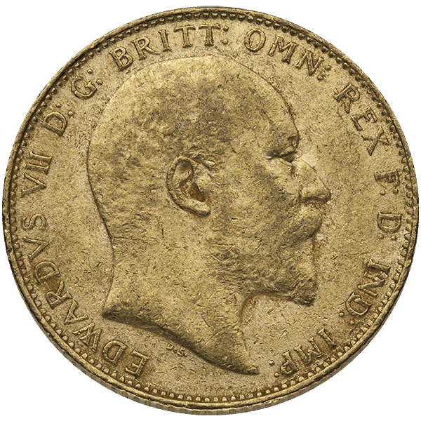 ENGLISH GOLD SOVEREIGN KING EDWARD VII — obverse