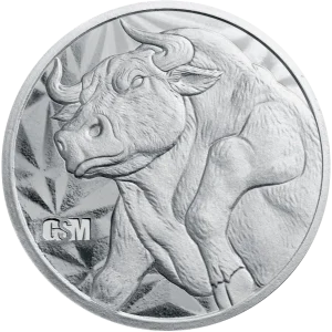 1 OZ SILVER ROUND BULL AND BEAR GOLDEN STATE MINT — obverse
