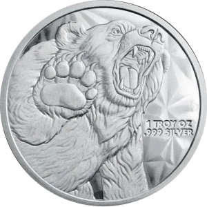 1 OZ SILVER ROUND BULL AND BEAR GOLDEN STATE MINT — reverse