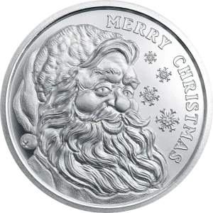 1 OZ SILVER ROUND CHRISTMAS SANTA GOLDEN STATE MINT — obverse