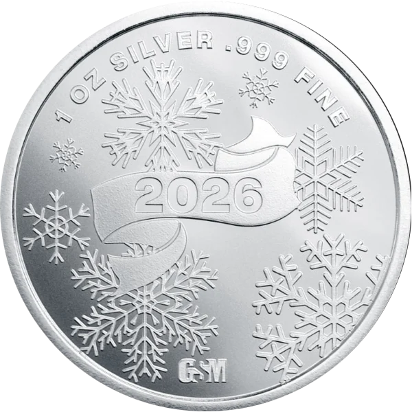 1 OZ SILVER ROUND CHRISTMAS SANTA GOLDEN STATE MINT — reverse