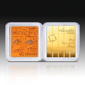 20 GRAM GOLD COMBI BAR VALCAMBI — obverse