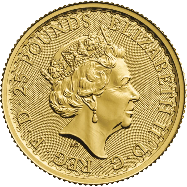 1/4 OZ GREAT BRITAIN GOLD BRITANNIA — reverse