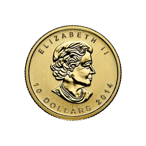 1/4 OZ CANADIAN GOLD MAPLE LEAF (IN PLASTIC) — obverse