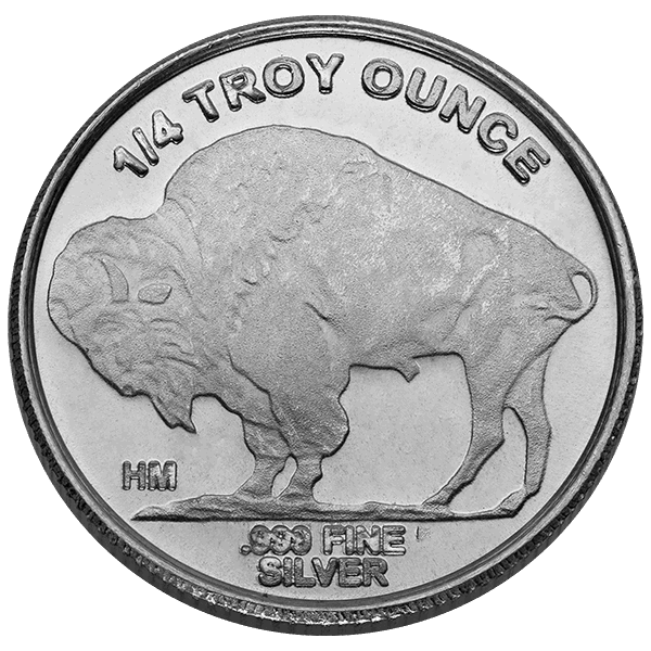 1/4 OZ SILVER ROUND BUFFALO HIGHLAND MINT — reverse