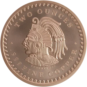 2 OZ COPPER ROUND AZTEC CALENDAR — obverse