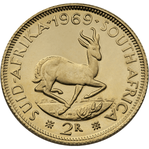 2 RAND SOUTH AFRICAN GOLD COIN — obverse