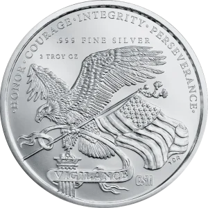 2 OZ SILVER ROUND 250TH ANNIVERSARY GOLDEN STATE MINT — reverse