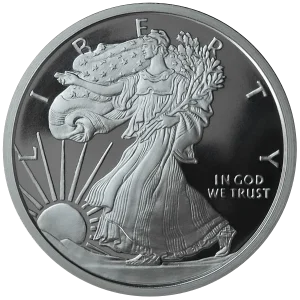 2 OZ SILVER ROUND WALKING LIBERTY GOLDEN STATE MINT — obverse