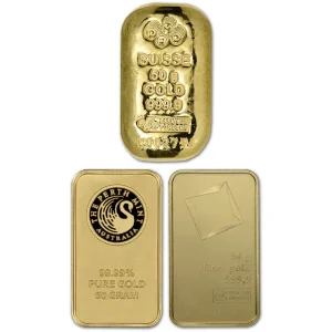 50 GRAM GOLD BAR RANDOM BRAND — obverse