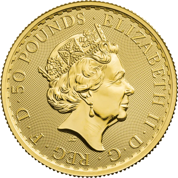 1/2 OZ GREAT BRITAIN GOLD BRITANNIA — reverse