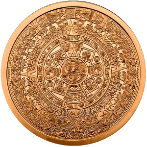 5 OZ COPPER ROUND AZTEC CALENDAR — obverse