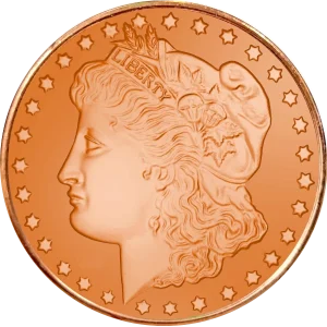5 OZ COPPER ROUND MORGAN — obverse