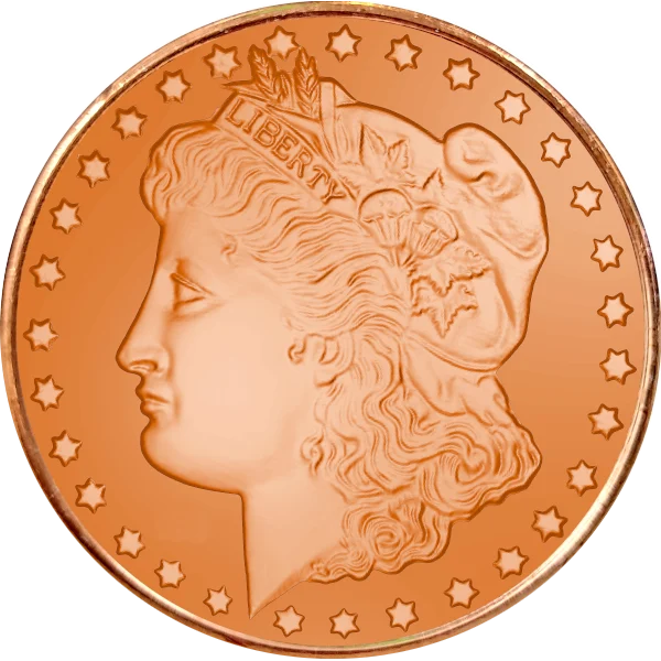 5 OZ COPPER ROUND MORGAN — obverse