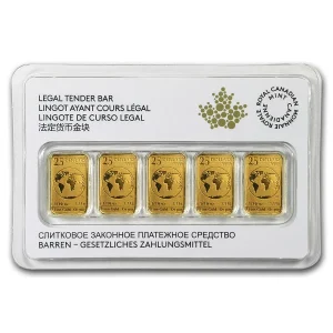 1/2 OZ CANADIAN GOLD 5 X 1/10 OZ BAR PACK — obverse