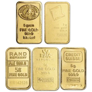 5 GRAM GOLD BAR RANDOM BRAND — obverse