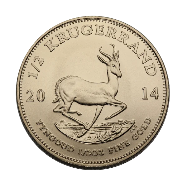 1/2 OZ SOUTH AFRICAN GOLD KRUGERRAND — reverse