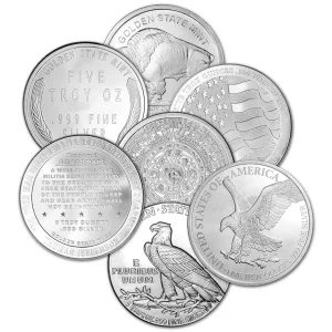 5 OZ SILVER ROUND GENERIC BRAND — reverse