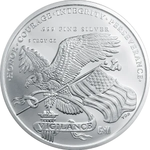 5 OZ SILVER ROUND 250TH ANNIVERSARY GOLDEN STATE MINT — reverse