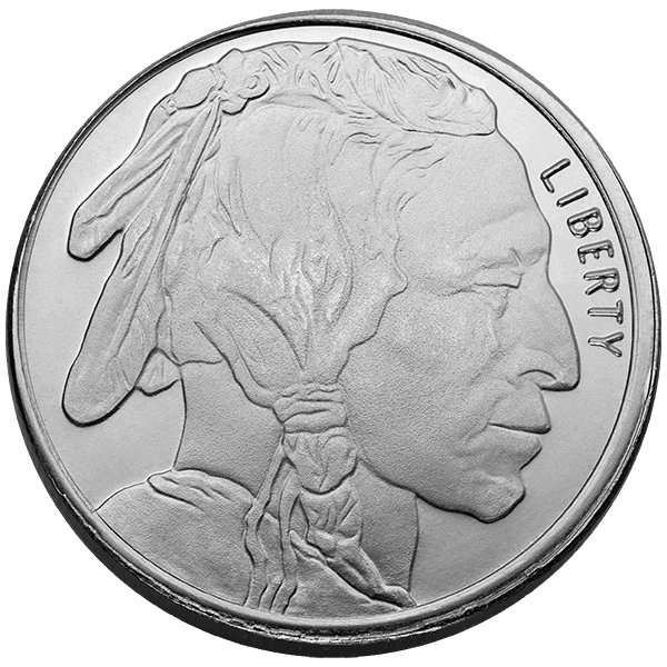 1/2 OZ SILVER ROUND BUFFALO HIGHLAND MINT — obverse