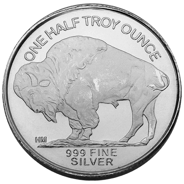 1/2 OZ SILVER ROUND BUFFALO HIGHLAND MINT — reverse