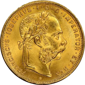 8 FLORIN AUSTRIAN GOLD COIN — obverse