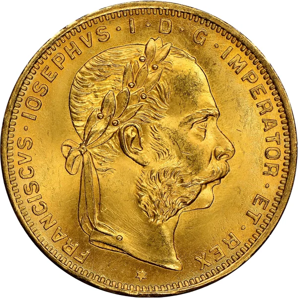 8 FLORIN AUSTRIAN GOLD COIN — obverse