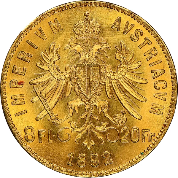 8 FLORIN AUSTRIAN GOLD COIN — reverse