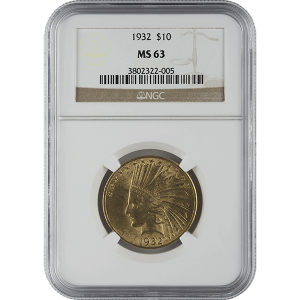 $10 U.S. GOLD INDIAN NGC63 — obverse
