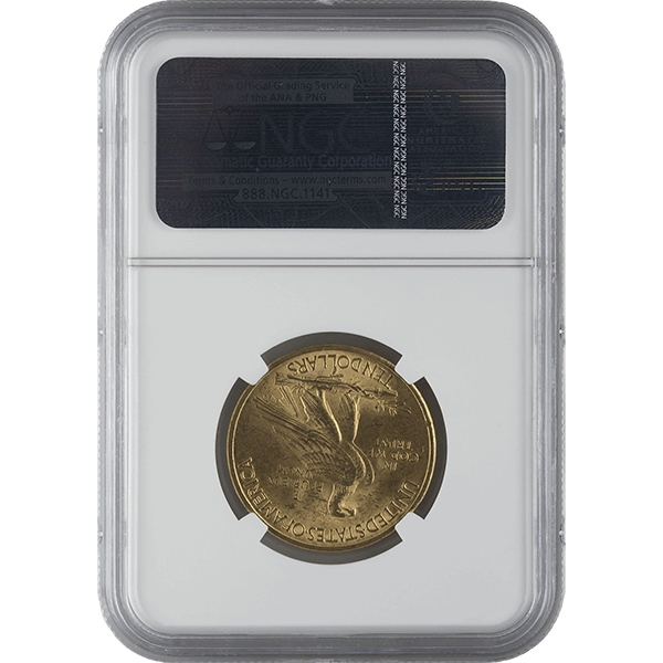 $10 U.S. GOLD INDIAN NGC63 — reverse