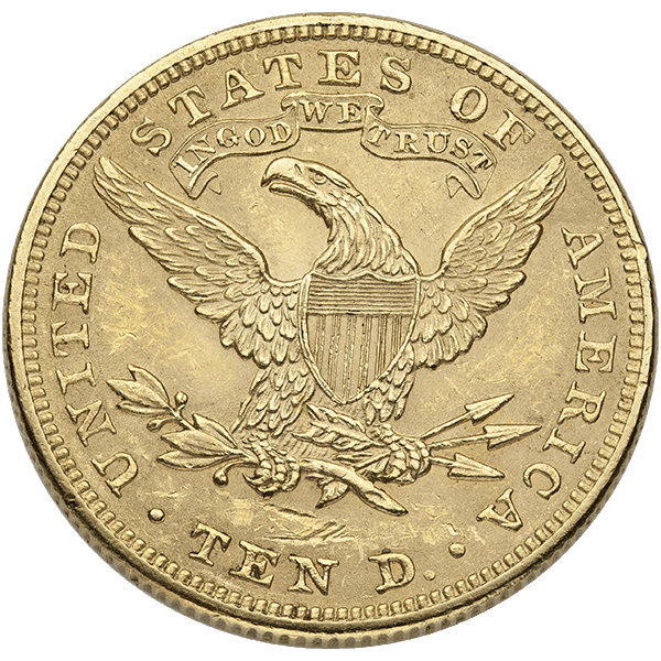 $10 U.S. GOLD LIBERTY AU — reverse