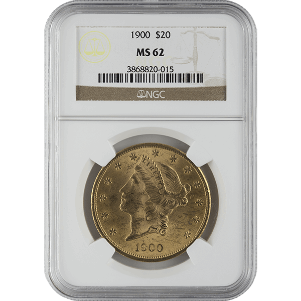 $20 U.S. GOLD LIBERTY NGC62 — obverse