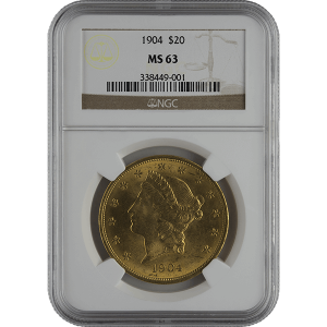 $20 U.S. GOLD LIBERTY NGC63 — obverse