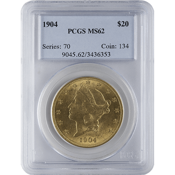 $20 U.S. GOLD LIBERTY PCGS62 — obverse